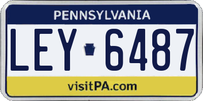 PA license plate LEY6487