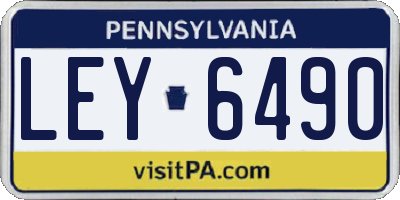 PA license plate LEY6490