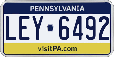 PA license plate LEY6492