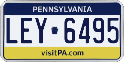 PA license plate LEY6495