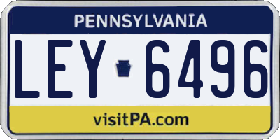 PA license plate LEY6496