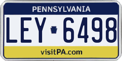 PA license plate LEY6498