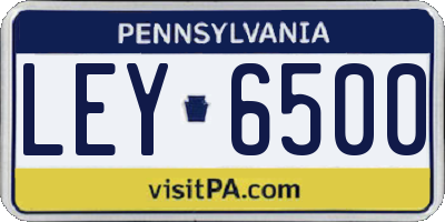 PA license plate LEY6500