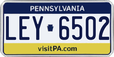 PA license plate LEY6502