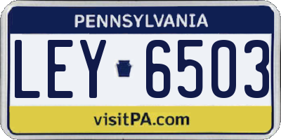 PA license plate LEY6503