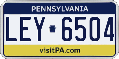 PA license plate LEY6504