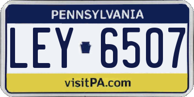 PA license plate LEY6507
