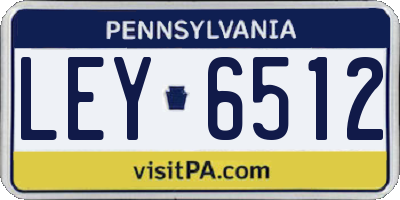 PA license plate LEY6512