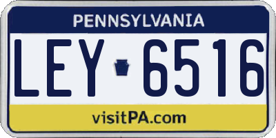 PA license plate LEY6516