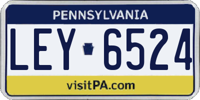 PA license plate LEY6524