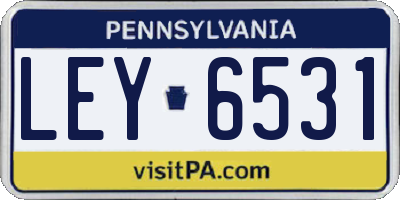PA license plate LEY6531