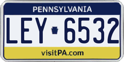 PA license plate LEY6532
