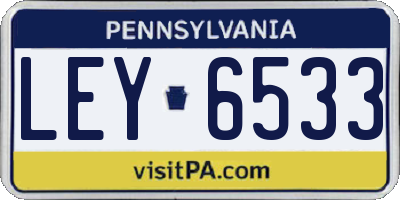 PA license plate LEY6533