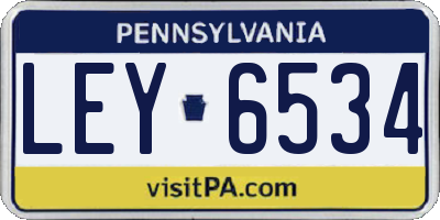 PA license plate LEY6534