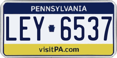 PA license plate LEY6537