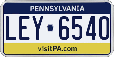 PA license plate LEY6540
