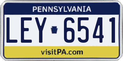PA license plate LEY6541