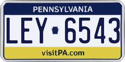 PA license plate LEY6543