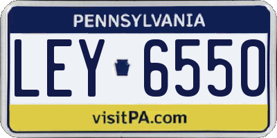 PA license plate LEY6550