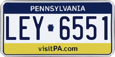 PA license plate LEY6551