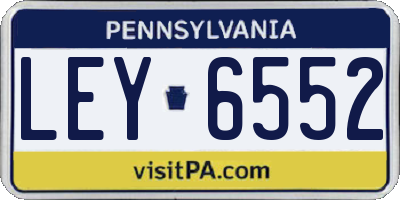 PA license plate LEY6552