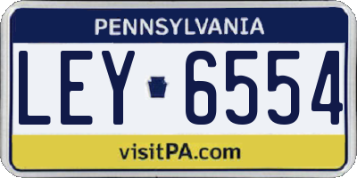 PA license plate LEY6554
