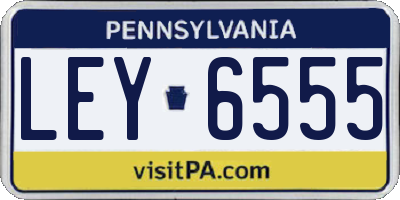 PA license plate LEY6555