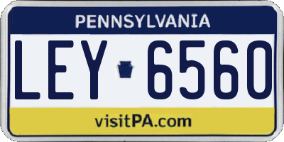 PA license plate LEY6560
