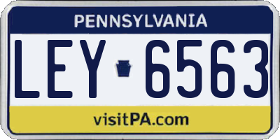 PA license plate LEY6563