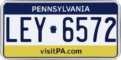 PA license plate LEY6572