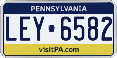 PA license plate LEY6582