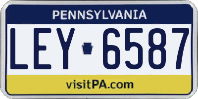 PA license plate LEY6587