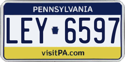 PA license plate LEY6597