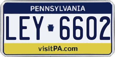 PA license plate LEY6602