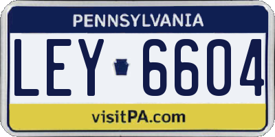 PA license plate LEY6604