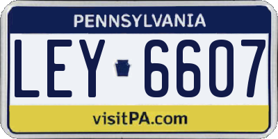 PA license plate LEY6607