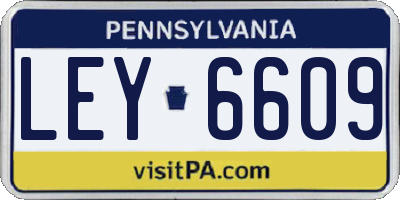 PA license plate LEY6609