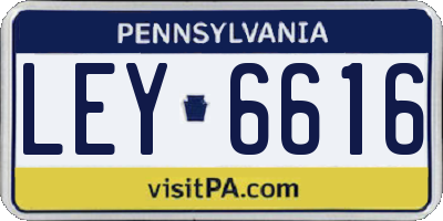 PA license plate LEY6616