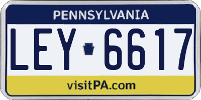 PA license plate LEY6617