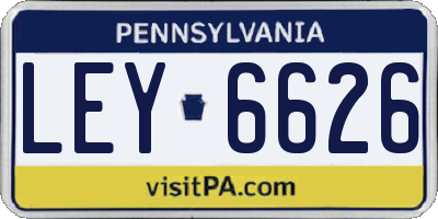 PA license plate LEY6626
