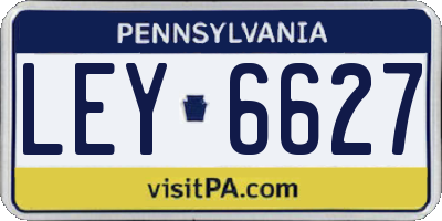 PA license plate LEY6627