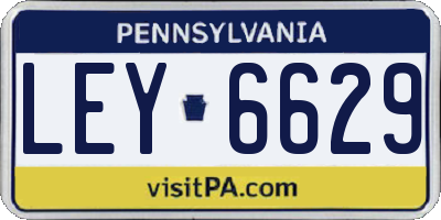 PA license plate LEY6629