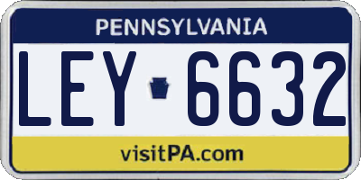 PA license plate LEY6632