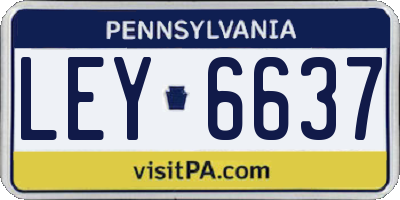 PA license plate LEY6637