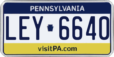 PA license plate LEY6640