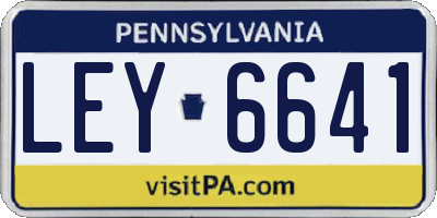 PA license plate LEY6641