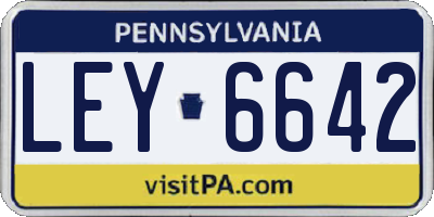 PA license plate LEY6642