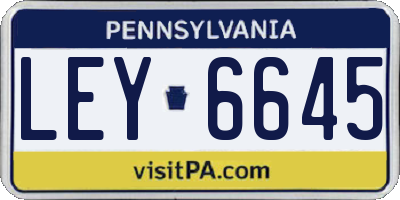 PA license plate LEY6645