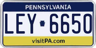 PA license plate LEY6650