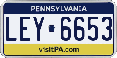 PA license plate LEY6653